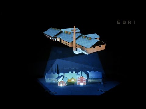 【EBRIグランドオープン記念】3Dプリンタで作ったEBRI旧ヒダ工場模型へのプロジェクションマッピング