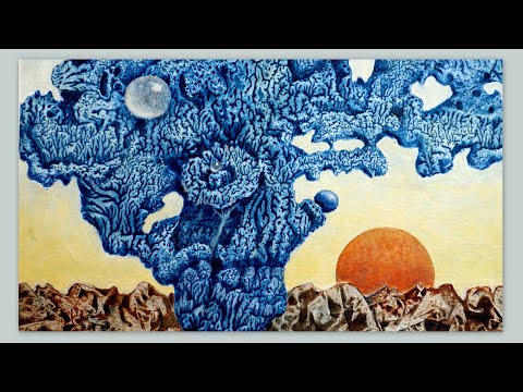 Acryl und Kleister, Decalcomanie, Abklatsch, Technik, Acrylics and Wallpaper Paste, Decalcomania