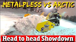 Metalpless VS Arctic!  Head to head snowplowing SHOWDOWN 4 k video