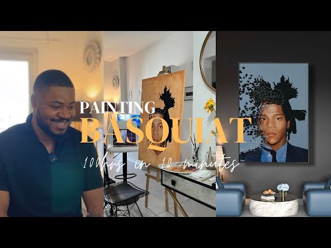 PAINTING BASQUIAT IN TIMELAPSE / 100hrs in 10 minutes // Oil painting..
