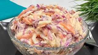 Make The Best Coleslaw Recipe From Scratch In Under 5 Minutes +Coleslaw Dressing Recipe Easy & Tasty