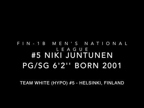 Niki Juntunen #5 white - 6-2 PG/SG - FIN1B men's basketball league - HyPo vs. Kaarinan Ura