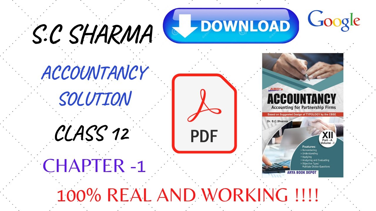 S.C Sharma Solutions||Class 12 || Accountancy