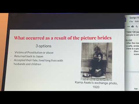 ETST 252 Asian American History: Picture Brides
