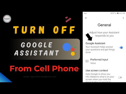 Turn off Google Assistant from Android Cell Phone in 2025