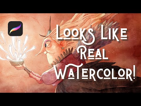 How to Simulate Real Watercolor in Procreate | Step by Step Tutorial