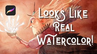 How to Simulate Real Watercolor in Procreate | Step by Step Tutorial