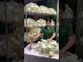 White Rose Babybreath Floral Row Wedding Arrangement Table Centerpiece Deco #floraldesign #diy