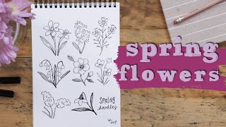 8 Spring Flower Doodles | Learn to Draw