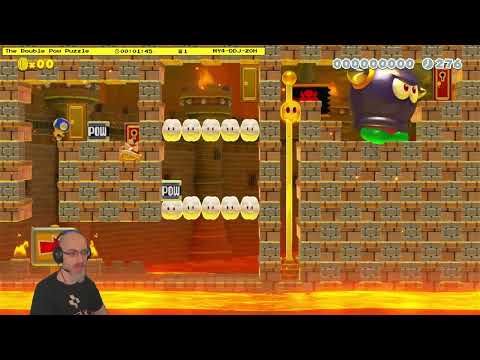 The Double Pow Puzzle by Bear24 / NY4-DDJ-20H / Mario Maker 2 Puzzle solution