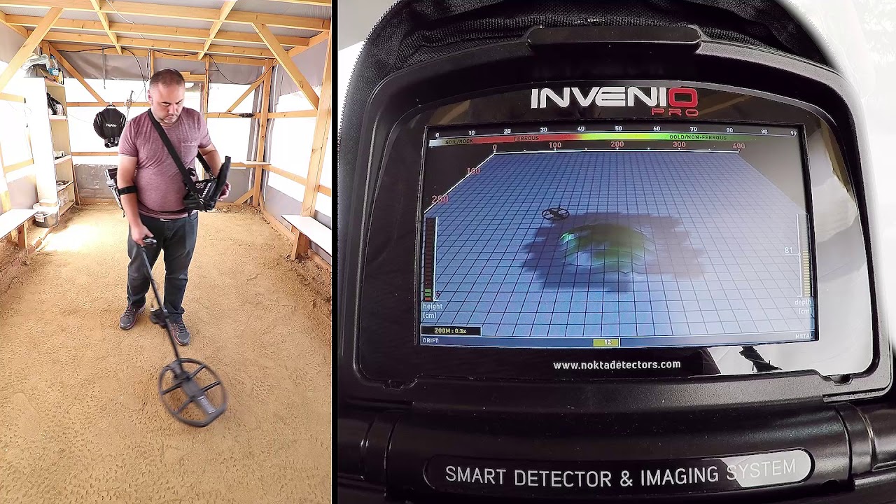 Nokta Invenio - Detection of a brass plate with 40cm diameter