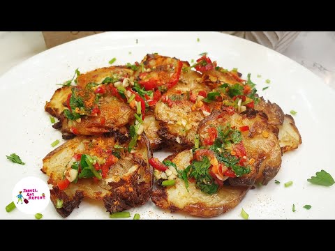 Crispy Smashed Potatoes In Air Fryer With Chimichurri Sauce Recipe
