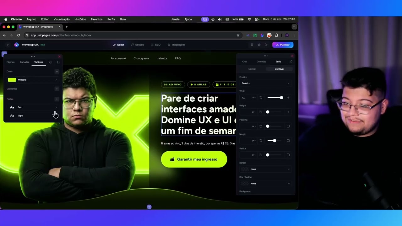 Editor visual: controle total sobre cada detalhe do seu site