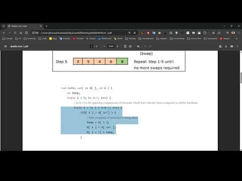 خوارزميات عملي خوارزمية الـBubble sort الملزمة الثانية