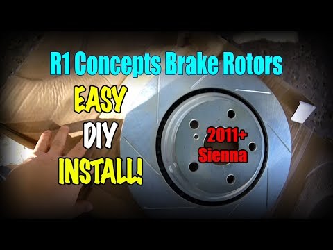 EASY DIY : Brake Job 2011+ Toyota Sienna w/ R1 Concepts rotors and ceramic pads