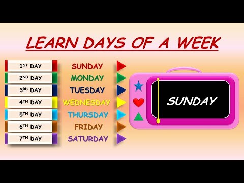 Days of The week, Days, Days name, Days with magic slate, Days for Kids, Days slow version for kids