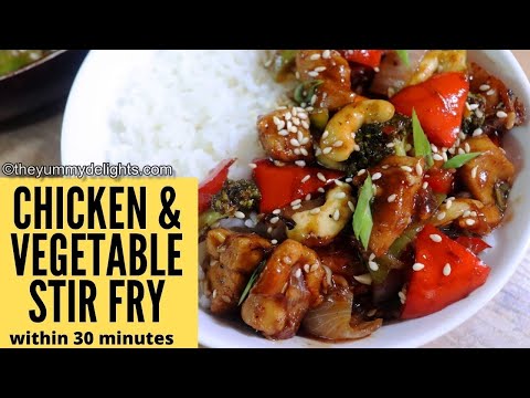 Chicken veggie stir fry recipe | How to make chicken stir fry with vegetables