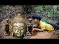 I Found A Thousand Year Old Buddha Statue With A Detector There Are Golden Virgins Guarding It