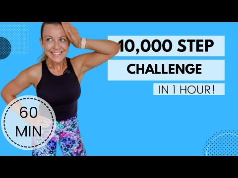 10,000 Step Challenge- At Home  Workout- 1 Hour For Weight Loss- Low Impact
