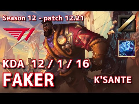 【KRサーバー/URF】T1 Faker カサンテ(K'Sante) VS リリア(Lillia) MID - Patch12.21 KR Ultra Rapid Fire【LoL】