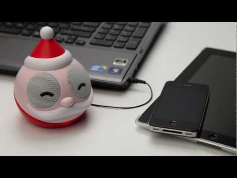 Battery/USB Powered Santa Claus Portable Speaker-video