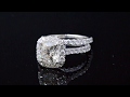Natural Halo U-Prong Pave Diamond Engagement Ring