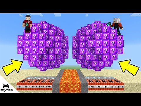 NOOB VS PRO TEK KÜRE ŞANS BLOKLARI SAVAŞI