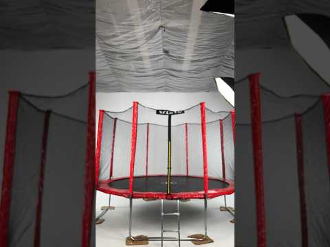 Батут детский с сеткой и стремянкой 374 см Atleto розовый + подарок мячик - фото 1 - id-p2107404423