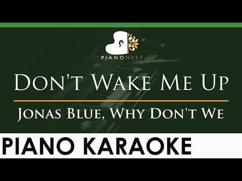 Jonas Blue, Why Don't We - Don't Wake Me Up - LOWER Key (Piano Karaoke Instrumental)