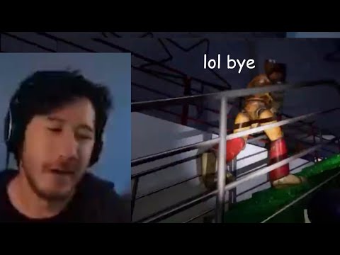 Markiplier gets comically chased by Monty while Freddy runs away