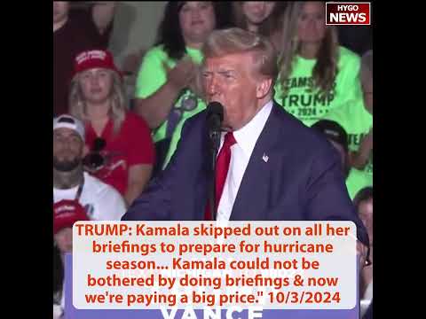 TRUMP: Kamala skipped out on all her briefings now we're paying a big price; Vance tours hurricane