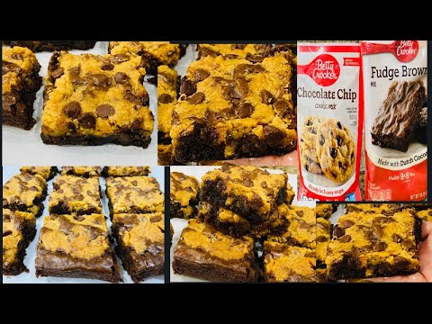 How To Make Brookies Using Betty Crocker Chocolate  Chip Cookie Mix & Fudge Brownie Mix
