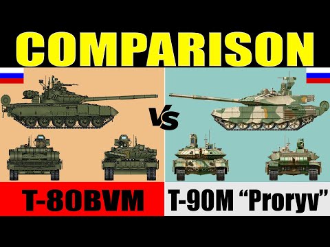 T-80bvm vs T-90M "Proryv": comparison