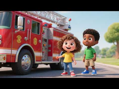 Fire Truck Rescue Song 🚒 | Wee Woo Fire Engine Adventure for Kids | Action Nursery Rhyme