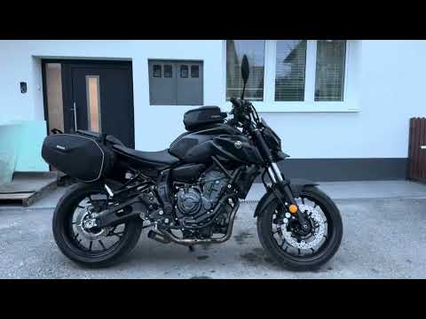 Motorcycle side bags ( saddlebags) SHAD E48 and bag holder quick installation on Yamaha MT07.