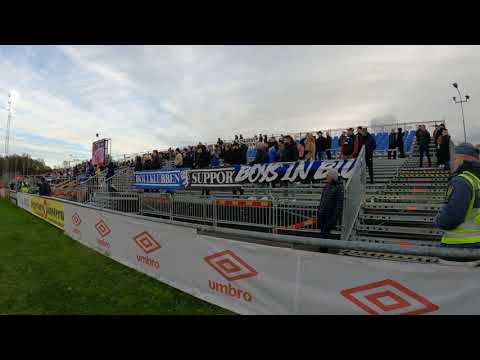 Degerfors IF - Halmstad 2-1 Halmstad supporters på Stora Valla 16. okt 2021