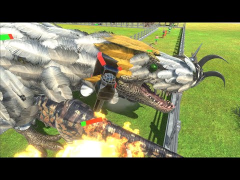 New Flamethrower on T-REX/SCOURGE Death Run - Animal Revolt Battle Simulator