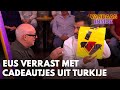 Eus verrast Johan en René met cadeautjes uit Turkije: 'Ahw, leuk man!' | VANDAAG INSIDE
