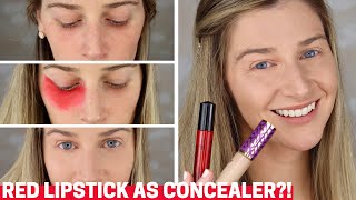 How to USE RED LIPSTICK TO COVER DARK UNDER EYE CIRCLES | Does it Work?