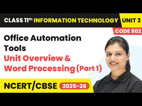 Class 11 Information Technology Book Overview Course Code 802