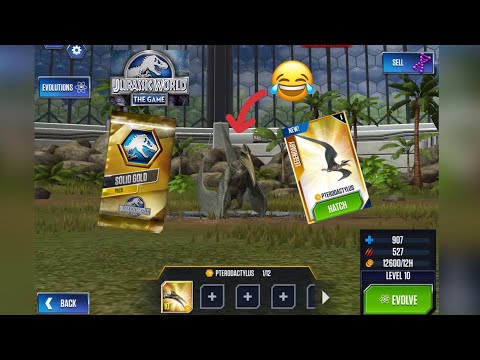 Solid gold pack opening pterodactylus level 10! (ep5) Jurassic world the game!!!