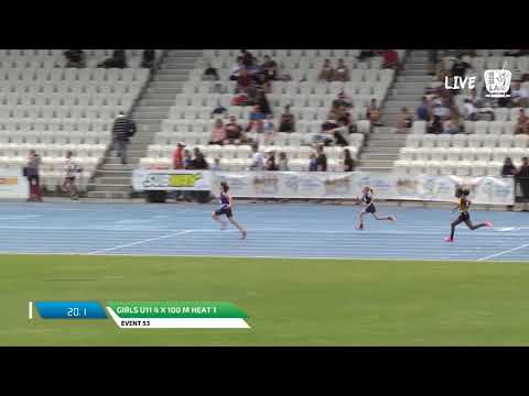 Girls U11 4 x 100m Heat 1 - 2018 SUBWAY State Relay Championships // LAVicTV