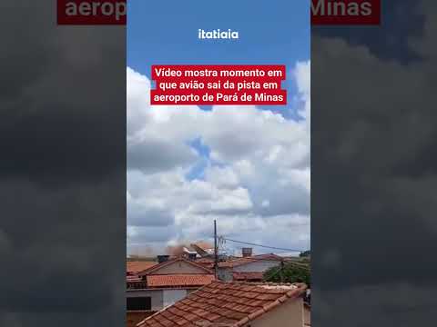 VIDEO MOSTRA MOMENTO EM QUE AVIÃO SAI DA PISTA EM PARÁ DE MINAS
