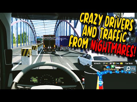 Stuck in Crazy Duisburg Traffic! - TruckersMP