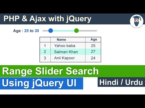 PHP Ajax Range Slider Search Tutorial in Hindi Urdu