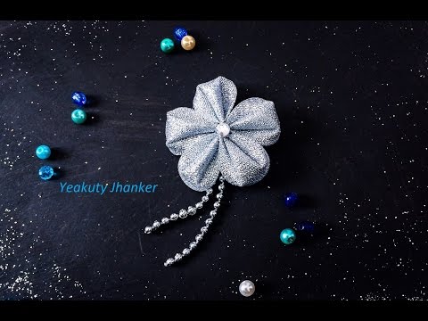 DIY: Kanzashi ribbon flower (Brooch)