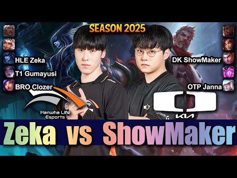 HLE Zeka vs DK ShowMaker - Zeka LISSANDRA vs ShowMaker JAYCE Mid - Patch 25.18 KR Ranked | lolrec