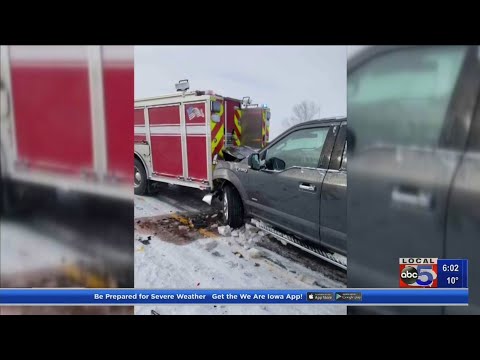 Ankeny FD truck hit