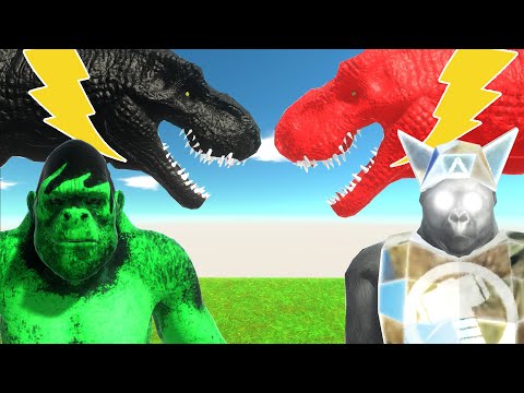 SHAZAM and BLACK ADAM T-REX, HULK GORO and THOR GHOR HAMMER  vs SUPERMAN TEAM DEATH FALL - ARBS