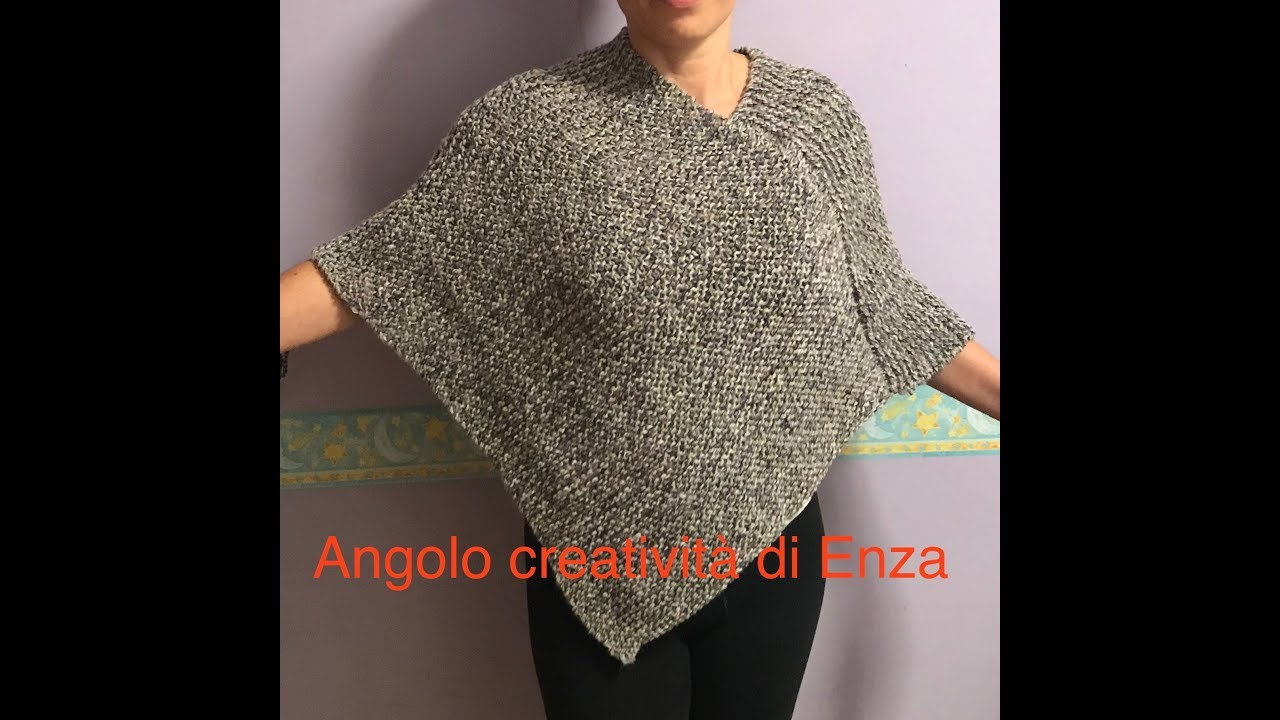Poncho ai ferri per principianti 💕💕Maglia facile